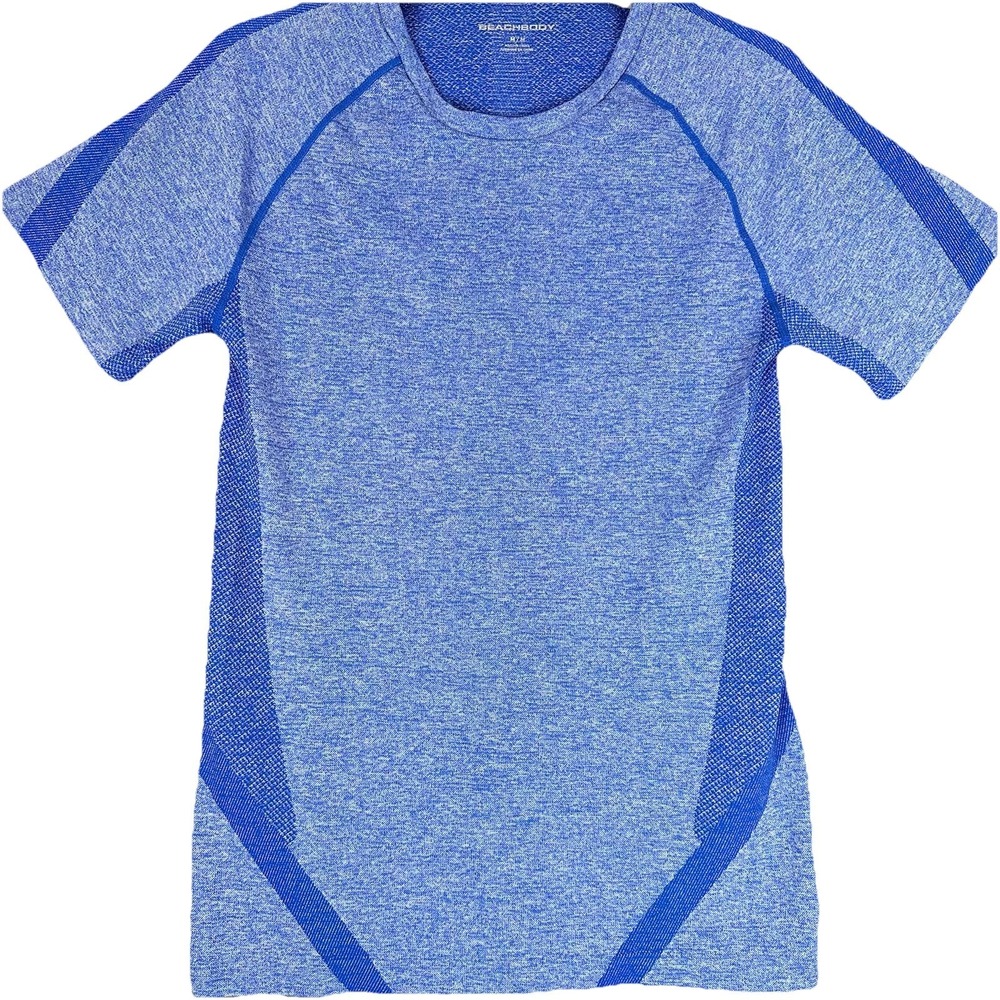 Beachbody Gear Men's Blue Short Sleeve Shirt Stretch Active Workout Lightweight